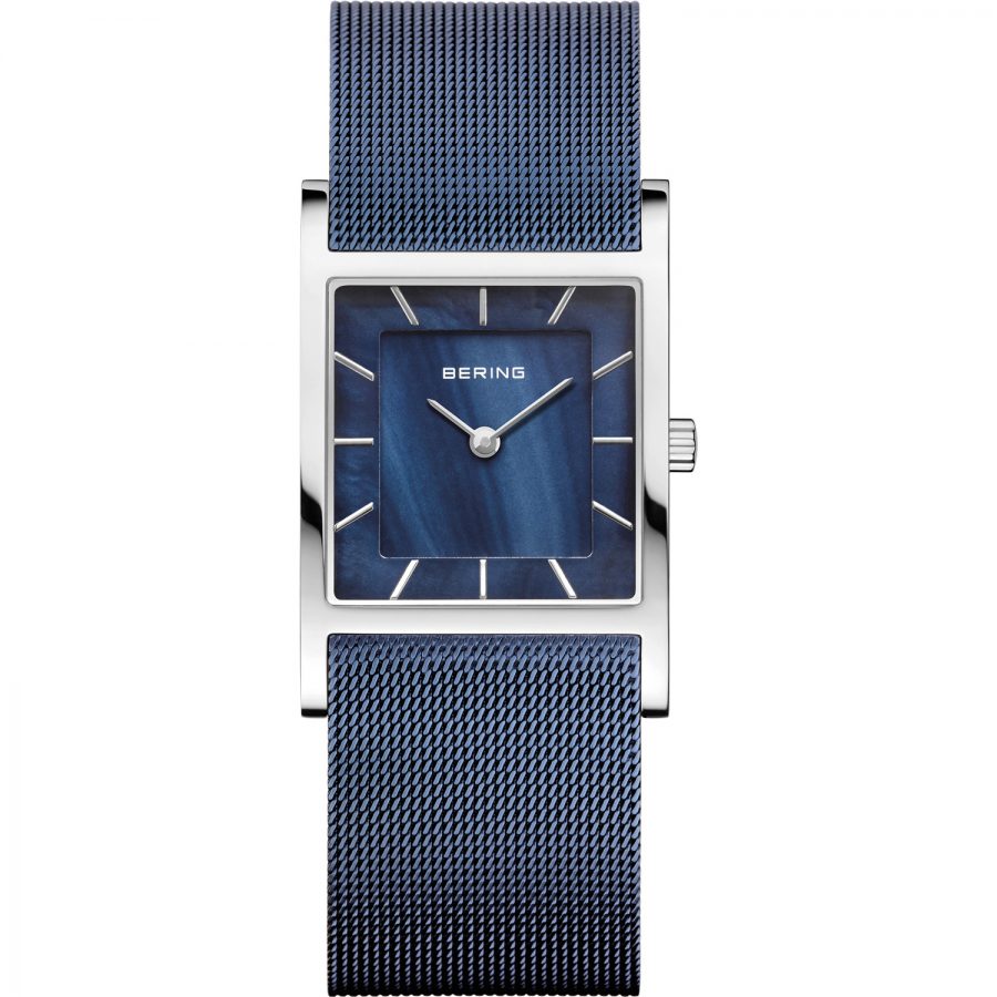 Square Bering Ladies blue stainless steel Bracelet Watch