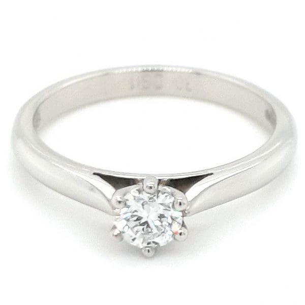 Platinum Single Stone Diamond Engagement Ring 0.30ct
