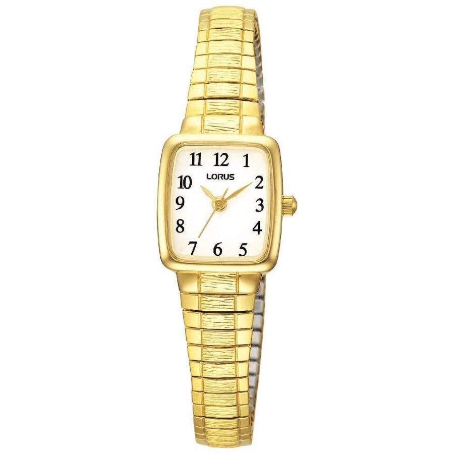 Lorus Ladies Gold Plated Expanding Bracelet White Dial Watch