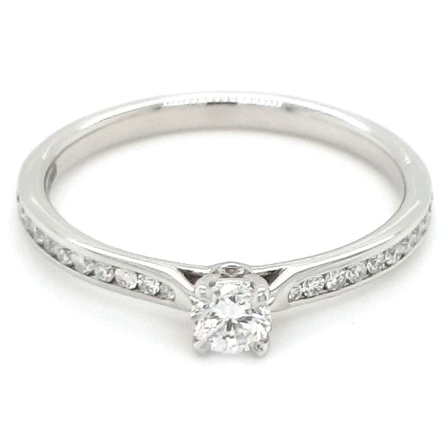 Platinum Single Stone Brilliant Cut 0.19ct Diamond Engagement Ring