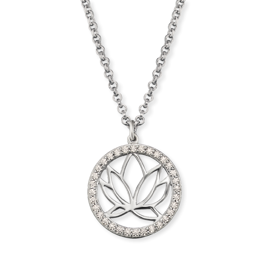 Angel Whisperer Silver Lotus Blossom Pendant & Chain