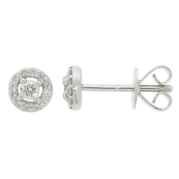 Platinum 0.20ct Diamond Halo Stud Earrings
