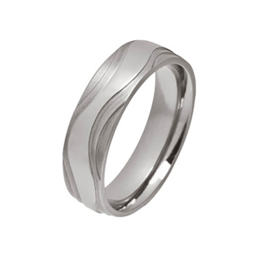 Titanium Wave Wedding Ring