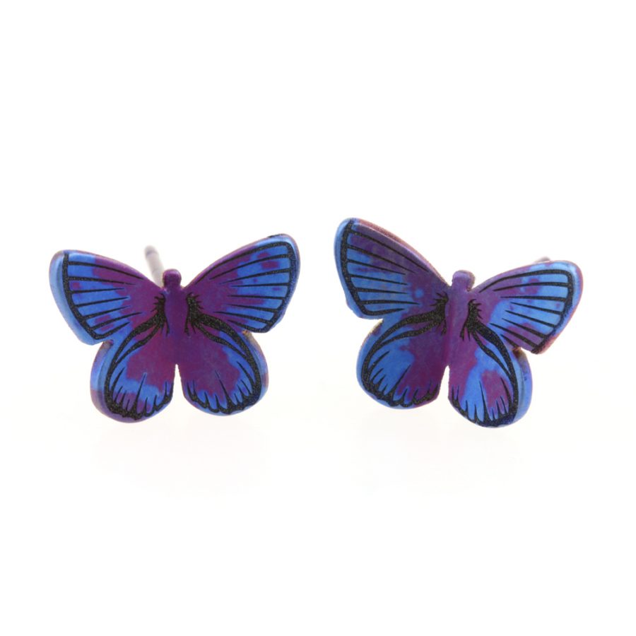 Ti2 Titanium Butterfly Stud Earrings