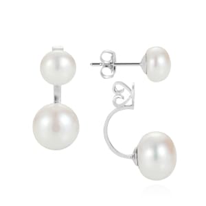 Claudia Bradby Silver Duo White Earrings