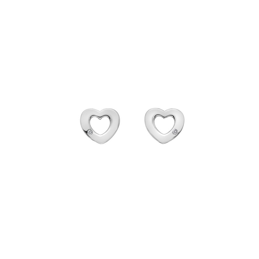Silver Amulet Heart Studs