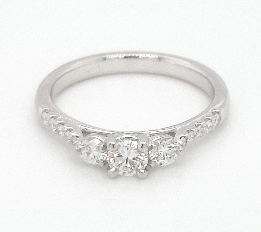 Platinum 0.49ct Three Stone Diamond Engagement Ring