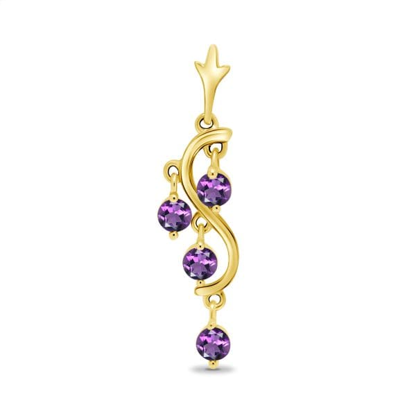 9ct Gold Amethyst Pendant & Chain