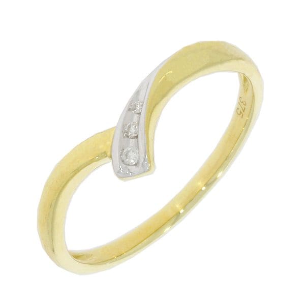 9ct Gold Diamond Wishbone Ring