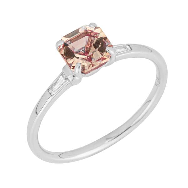9ct White Gold Morganite & Diamond Dress Ring