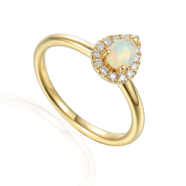 9ct Opal & Diamond Ring