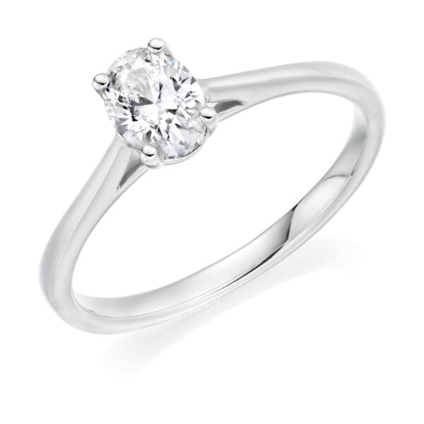 Platinum Single Stone Oval Cut 0.50ct Diamond Engagement Ring