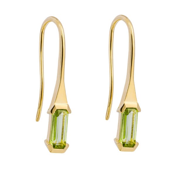 9ct Peridot Rectangular Hook Drops