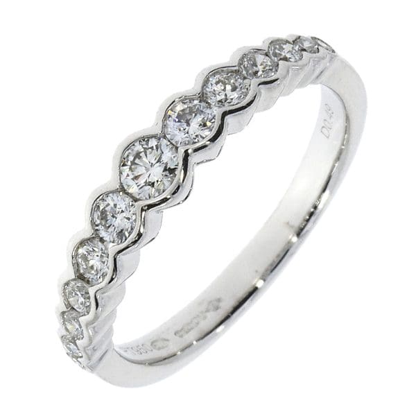 Platinum Diamond Graduated Eternity Ring 0.50ct - Size M