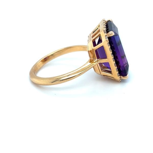 18ct Rose Gold Amethyst & Diamond Cocktail Ring - Image 2